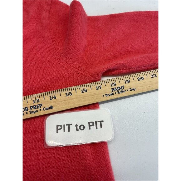 Tahari 100% 2-ply Cashmere Orange V-neck Sweater Size S Luxury - Picture 6 of 8